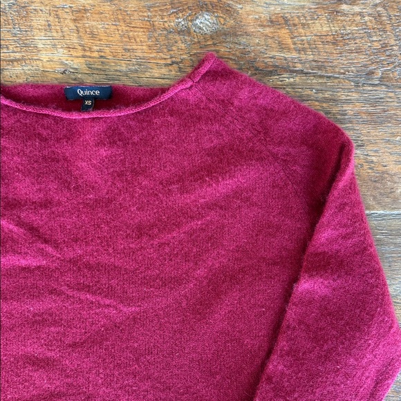 Quince Women's Crimson Boatneck Sweater - Picture 2 of 4
